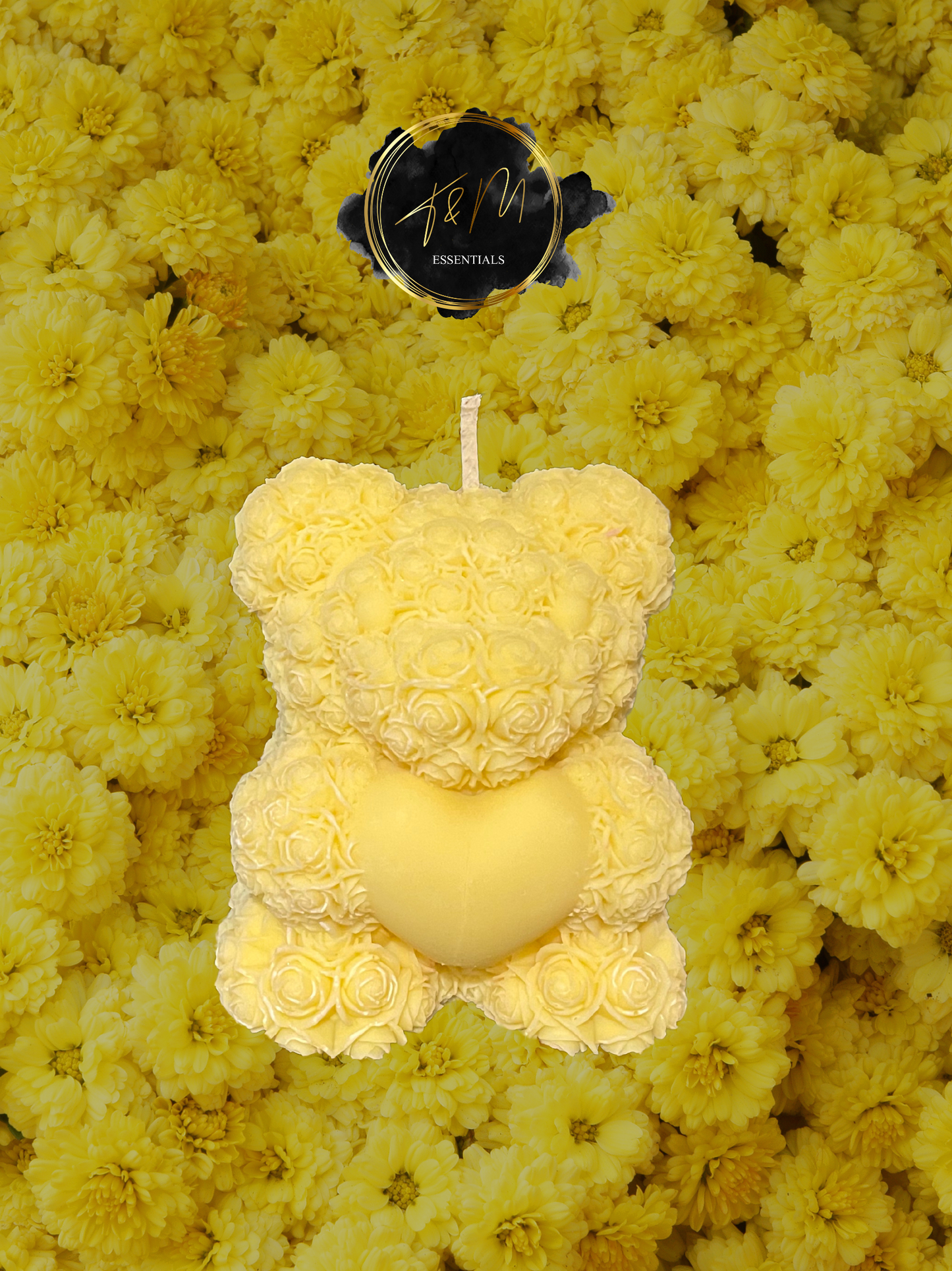 PINEAPPLE ROSE BEAR CANDLE