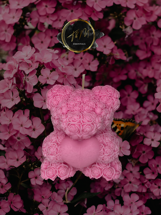 STRAWBERRY BEAR ROSE CANDLE